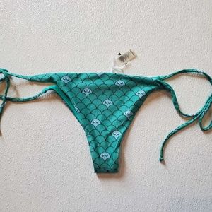 Kovey NWOT Narwhal Mermaid Print Tie Bikini Bottoms M